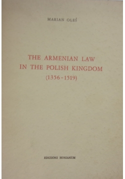 The Armenian Law in the Polish Kingdom