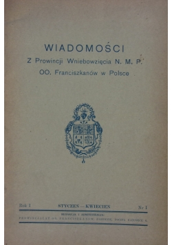 Wiadomości Z prowincji Wniebowzięcia N.M.P., 1939r.