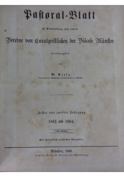 Pastoral- Blatt in Verbindung mit einem ,1868r