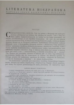 Literatura Hiszpańska, 1932 r.