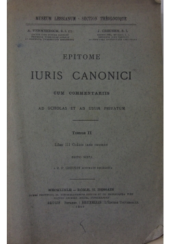 Epitome Iuris Canonici 1940r