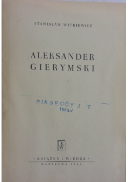Aleksander Gierymski, 1950r.