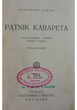 Pątnik Karapeta, 1930r.