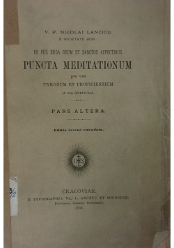 Puncta Meditationum ,1801r.