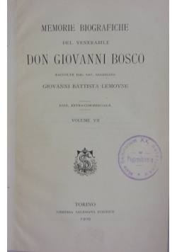 Memorie Biografiche del Venerabile Don Giovanni Bosco,1909r.