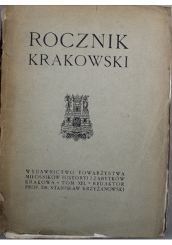 Rocznik Krakowski Tom XIII 1911 r.
