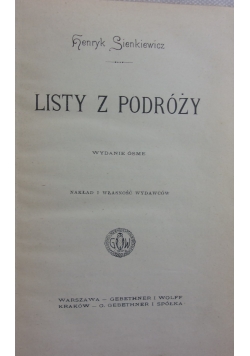 Listy z podróży, 1911 r.