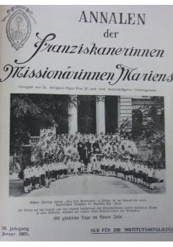 Annalen der Franziskanerinnen Missionarinnen Mariens, 1935 r.