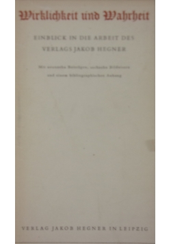 Wirklichkeit und wahrheit, 1937r.
