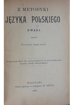 Z metodyki języka polskiego, 1902 r.