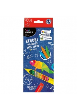 Kredki trójkątne bezdrzewne 12 kolorów KIDEA