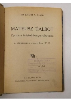 Mateusz Talbot, 1934 r.