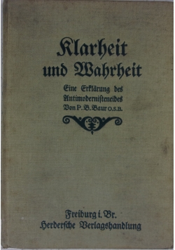 Klarheit und Wahrheit, 1911r.