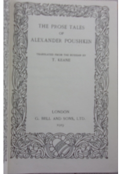 The prose tales of Alexander Poushkin1919 r.