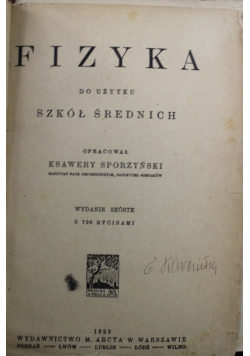 Fizyka do użytku szkół średnich 1922 r.