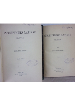 Inscriptiones latinae, I- II, pars 1