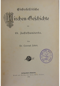 Eichsfeldische Riechen =Geschichte,1892r.