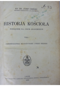 Historja Kościoła ,1933r.