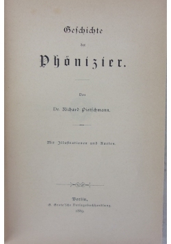 Geschichte der Phonizier, 1889 r.