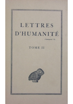 Lettres d'humanite, tom II, 1943r