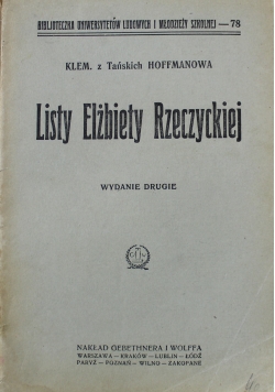 Listy Elżbiety Rzeczyckiej 1925 r.