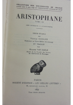 Aristophane Tome III, 1950 r.