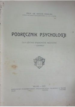 Podręcznik psychologji, 1925 r.