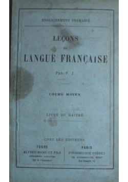 Lecons de langue francaise 1889 r.