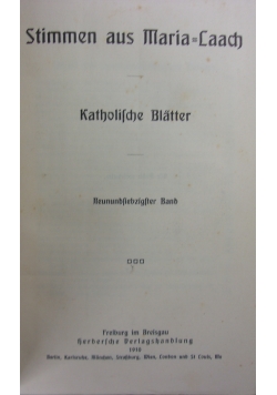 Stimmen aud Maria=Laach. 1910r.