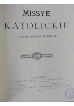 Missye Katolickie, rocznik piąty, 1886r.