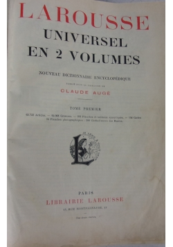 Larousse universel en 2 volumes, około 1922 r.
