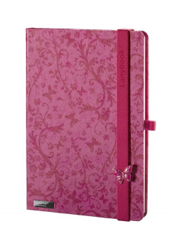 Notes A5 Lanybook Butterfly Spirit w kratkę fuksja