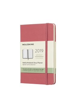 Kalendarz 2019 tygodniowy Moleskine 12M P twarda oprawa, daisy pink