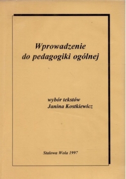 Wprowadzenie do pedagogiki ogólnej