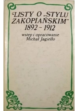 Listy o Stylu Zakopiańskim 1892 1912 r