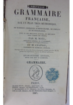 Grammaire francaise, 1847 r.