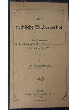 Das Kirchliche Bücherverbot, 1897r.