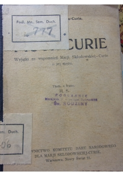 Piotr Curie, 1925 r.