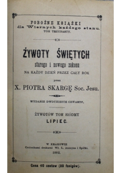 Żywot świętych starego i nowego zakonu 1882 r.