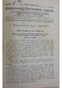 Wiadomości Diecezjalne Łódzkie, 1933 r.