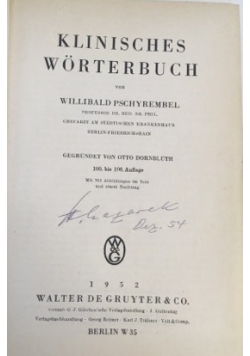 Klinisches Worterbuch, 1942 r.