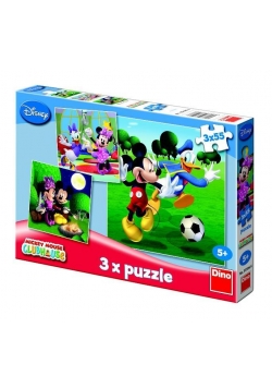 Puzzle 3x55 Klub Przyjaciół Myszki Miki DINO