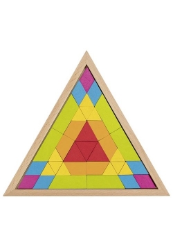 Trójkątne puzzle mozaika - kolory tęczowe