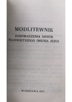 Modlitewnik zgromadzenia sióstr najświętszego Imienia Jezus