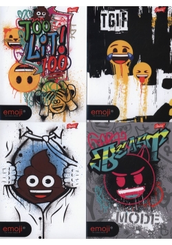 Zeszyt A5 Emoji w kratkę 60 kartek 10 sztuk mix