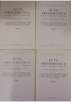Acta Arithmetica ,Tom LVI,Zestaw 4 książek