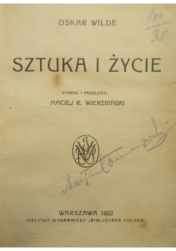 Sztuka i życie ,1922 r.