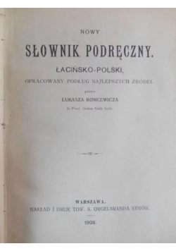 Słownik podręczny, 1908r.