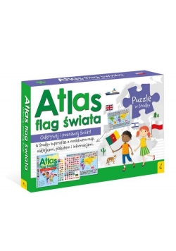 Flagi Świata Plakat z mapą +Puzzle