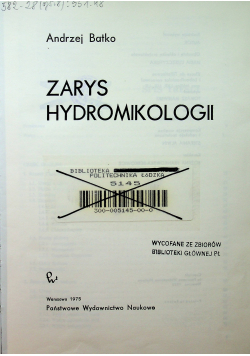 Zarys hydromikologii